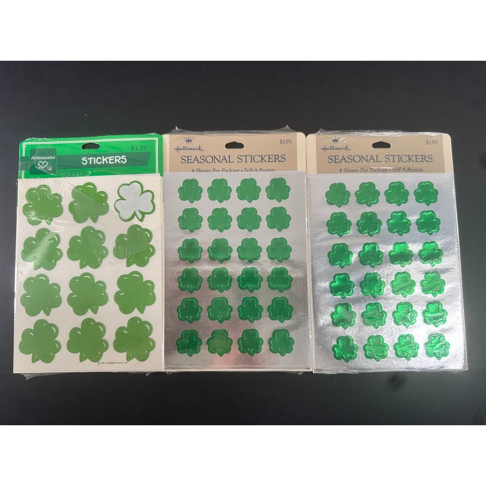 (3) VTG Ambassador and Hallmark Clover Stickers St. Patrick's Day